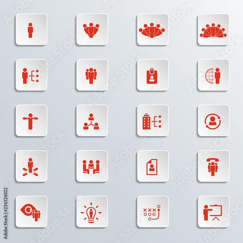 Human resources icon set. Vector illustration.
