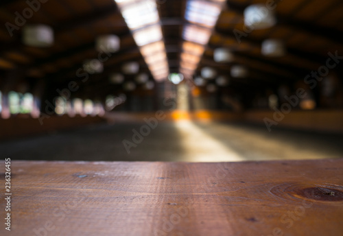 Interior blur background wood copy space