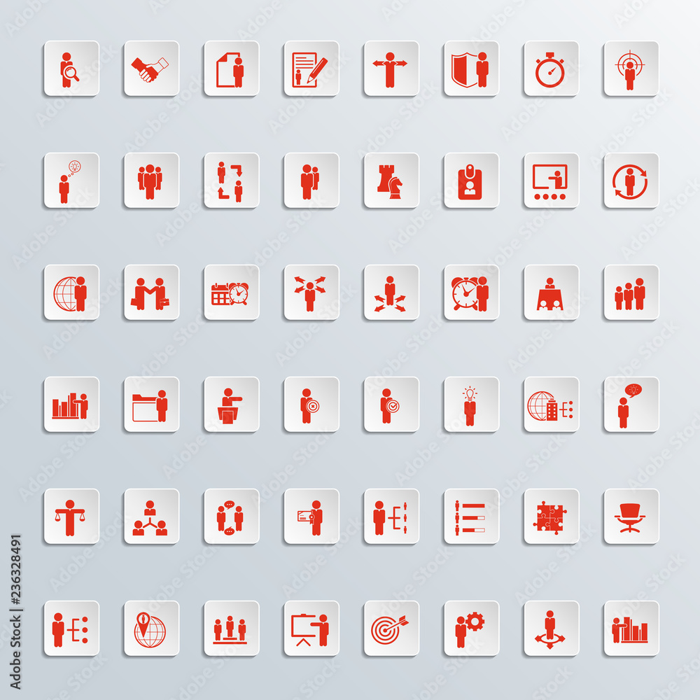 Universal business strategy icons set. Vector. Universal business strategy icons set. Vector.
