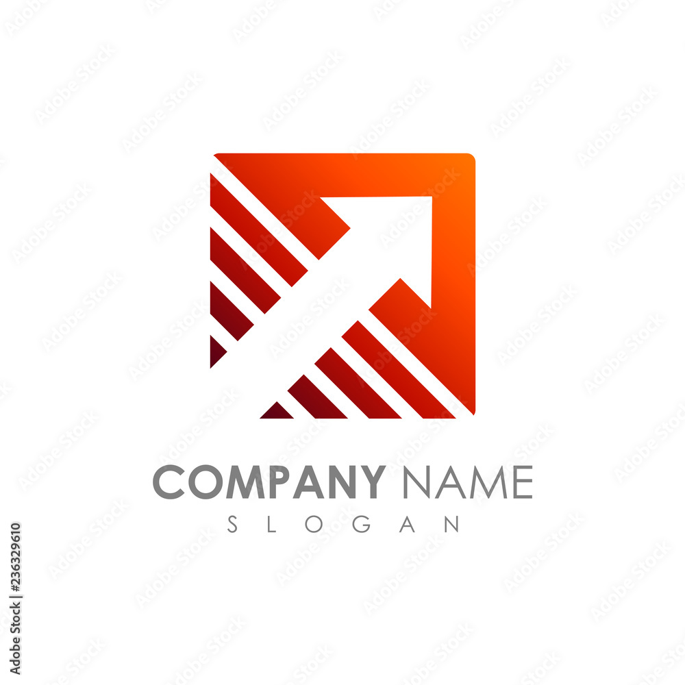 Arrow Launch In Square Shape Business Logo Template Arrow Launch In Square Shape Business Logo Template