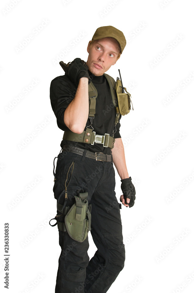 young military man isolated on white background young military man isolated on white background