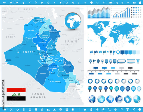 Iraq Map and infographic elements