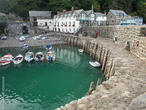 Beautiful Clovelly harbour in Devon , England photo