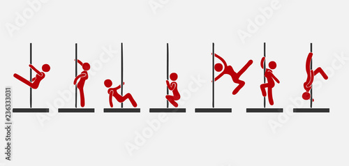 Dance poses. Striptease. Vector illustration.