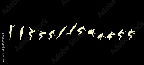 Silhouette of a running man. Vector illustration.
