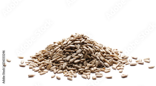 Sunflower seeds isolated on white background