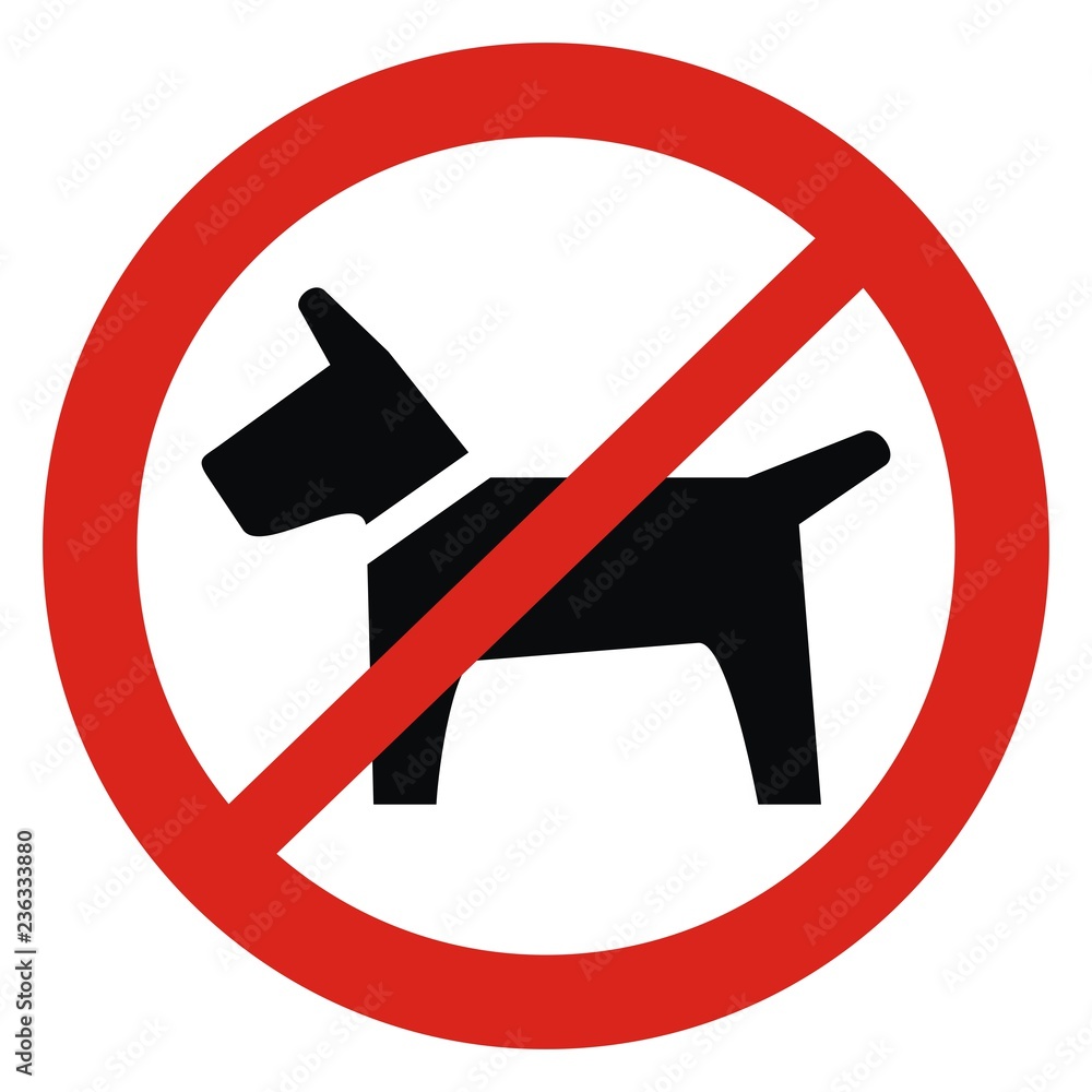 No entry with dogs, red sign, vector icon No entry with dogs, red sign, vector icon