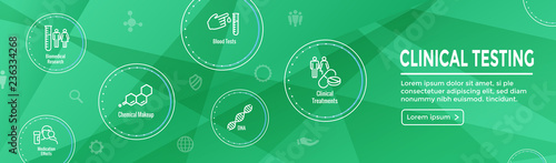 Medical Healthcare Icons w People Charting Disease or Scientific Discovery - Web Header Banner