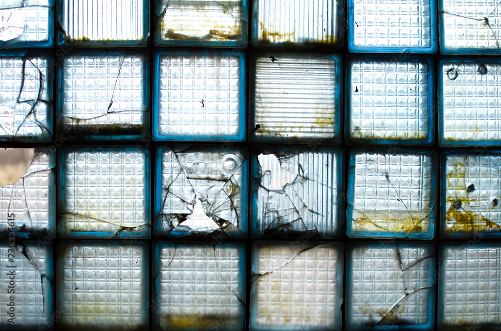 broken glass blocks of square shape-background image