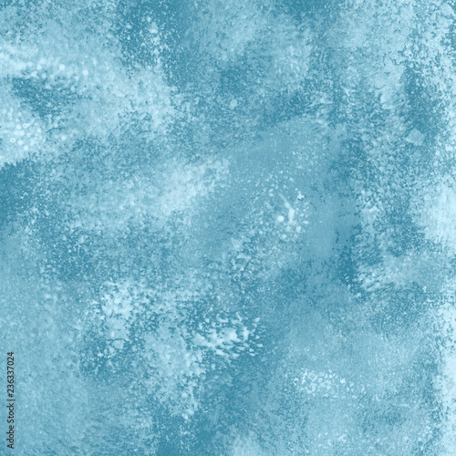 Acrylic watercolor winter texture with abstract washes and brush strokes on the white paper background.