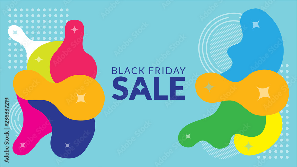 black friday abstract print blue template design for sale