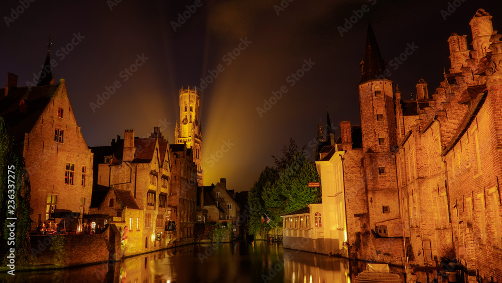 Night view of Bruges