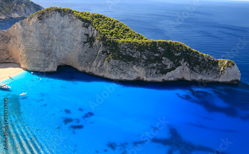 Greece, the island of Zakynthos. Beautiful view from above to Navagio beach