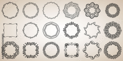 Collection of Eighteen Vector Borders and Frames