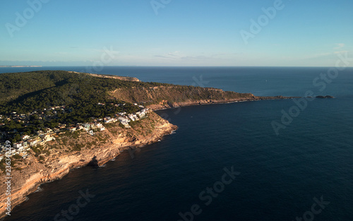 Es Ribell  rocky shoreline Mediterranean sea. Majorca. Spain