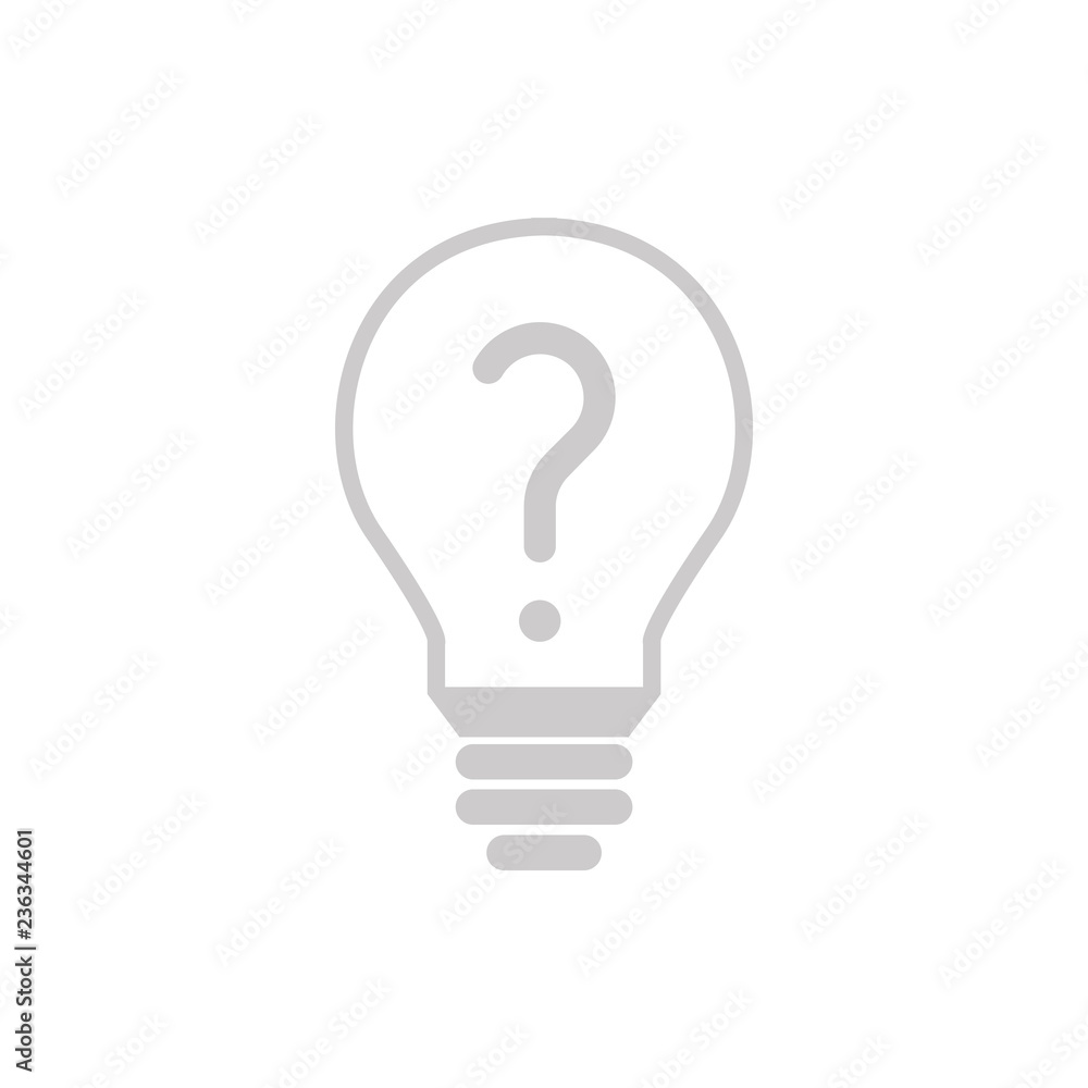 Glühbine mit Fragezeichen - Icon, Symbol, Piktogramm, grafisches Element - outline - - Hintergrund weiß - Vektor Glühbine mit Fragezeichen - Icon, Symbol, Piktogramm, grafisches Element - outline - - Hintergrund weiß - Vektor