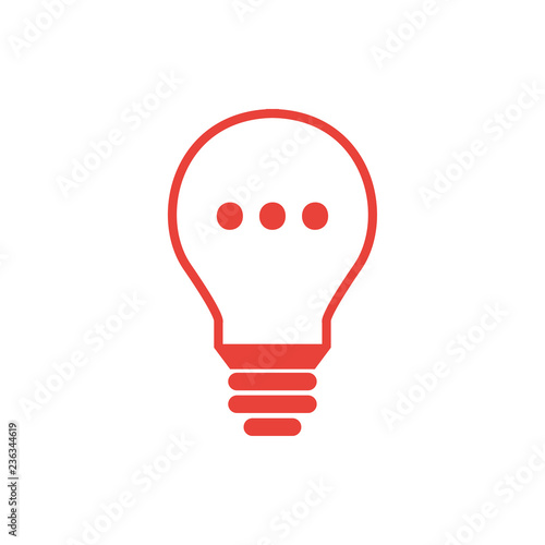 Glühbine PUNKT ... - Icon, Symbol, Piktogramm, grafisches Element - outline - rot - Hintergrund weiß - Vektor	