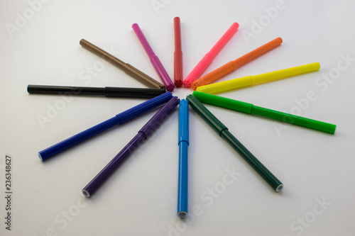 color pencils isolated on white background