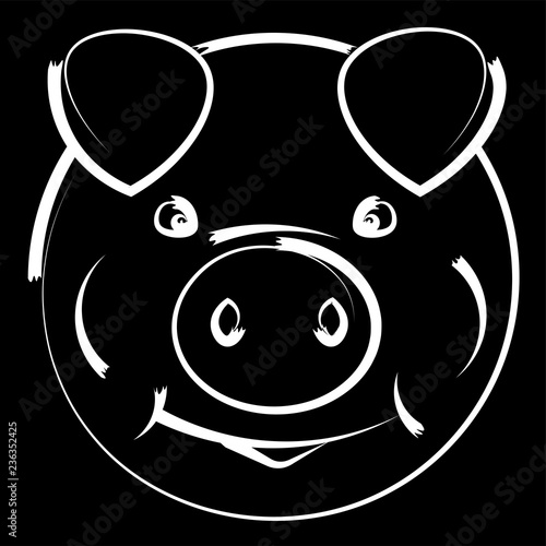 Pig head symbol of the New Year