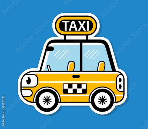 Taxi cab cartoon icon