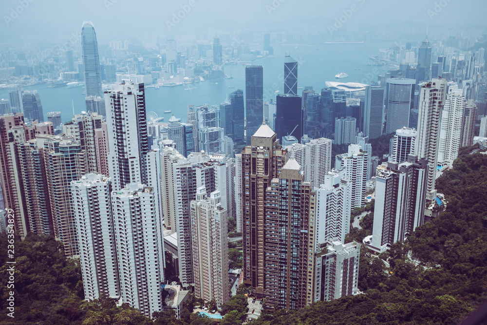 Fototapeta premium View of Hong Kong seen from Victoria Peak