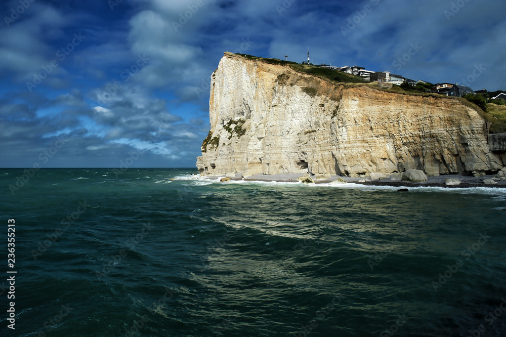Alabaster cliffs. Fecamp, Normandy, France.