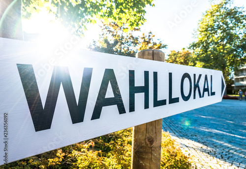 polling station sign in germany photo