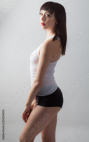Woman in White Tank Top and Black Boy Shorts © mpaphotoftl