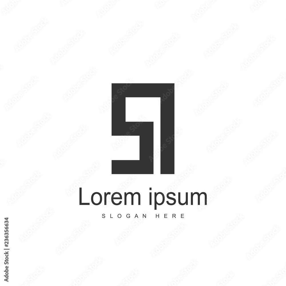 Fototapeta premium SI Letter logo design. Initial letter logo template