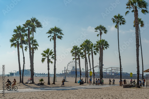 Day view from beach to the pier