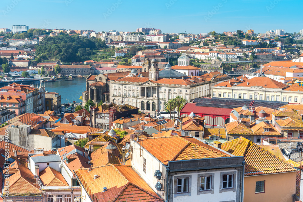 View to the historical old town of Porto and Vila Nova de Gaia
