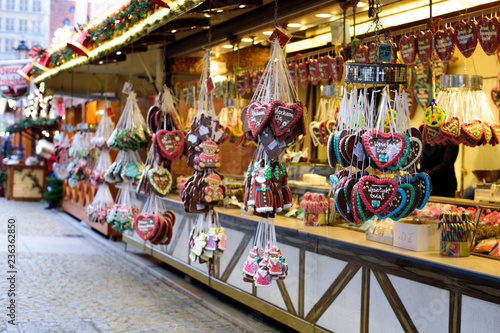 One of the most traditional sweet treats which are gingerbread pictured at the Christmas Market in Wroclaw