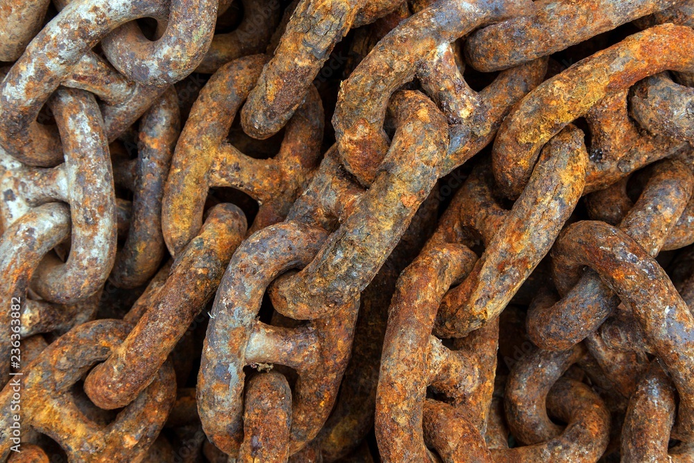 Rusty iron chain, anchor chain, close-up, port of Husavik, Northern Iceland, Iceland, Europe Rusty iron chain, anchor chain, close-up, port of Husavik, Northern Iceland, Iceland, Europe