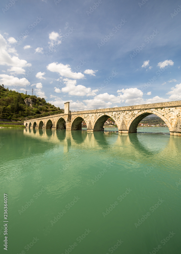 Mehmed Pasa Sokolovic Bridge in Visegrad on Drina River
