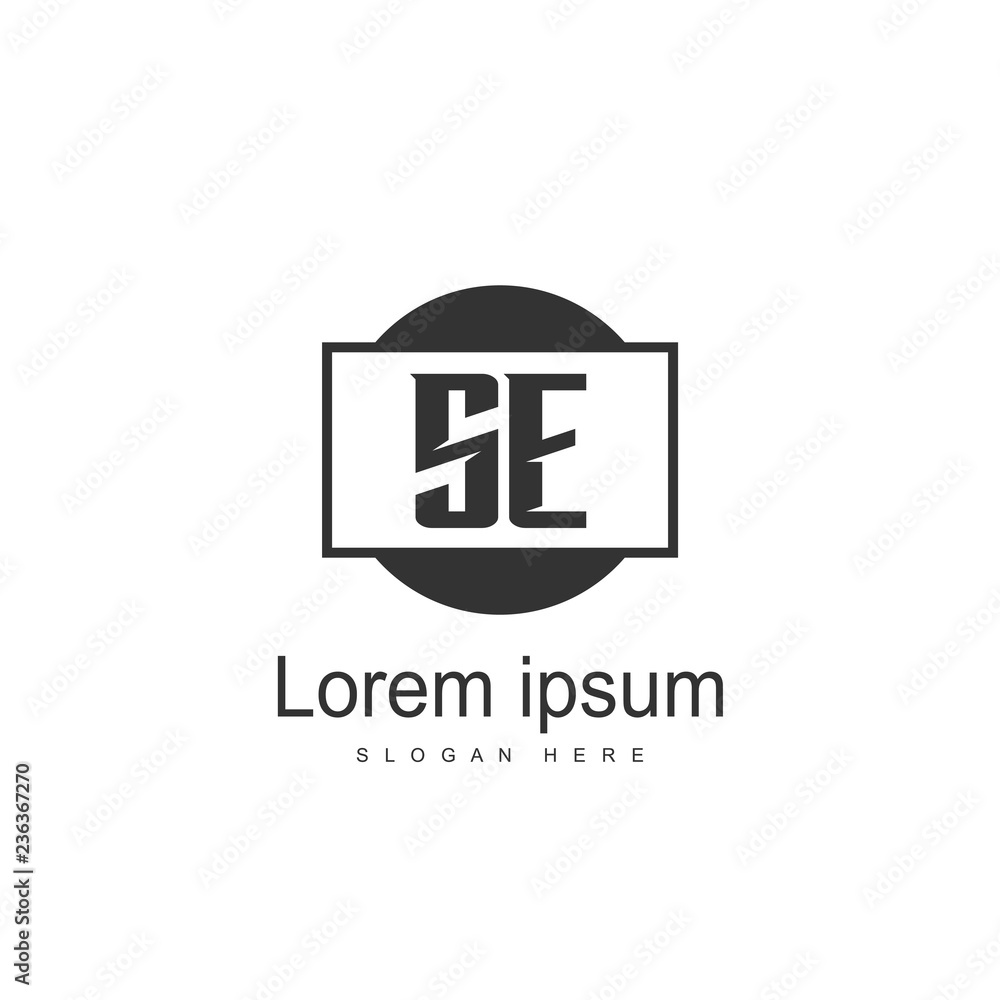 SE Letter logo design. Initial SE Logo template