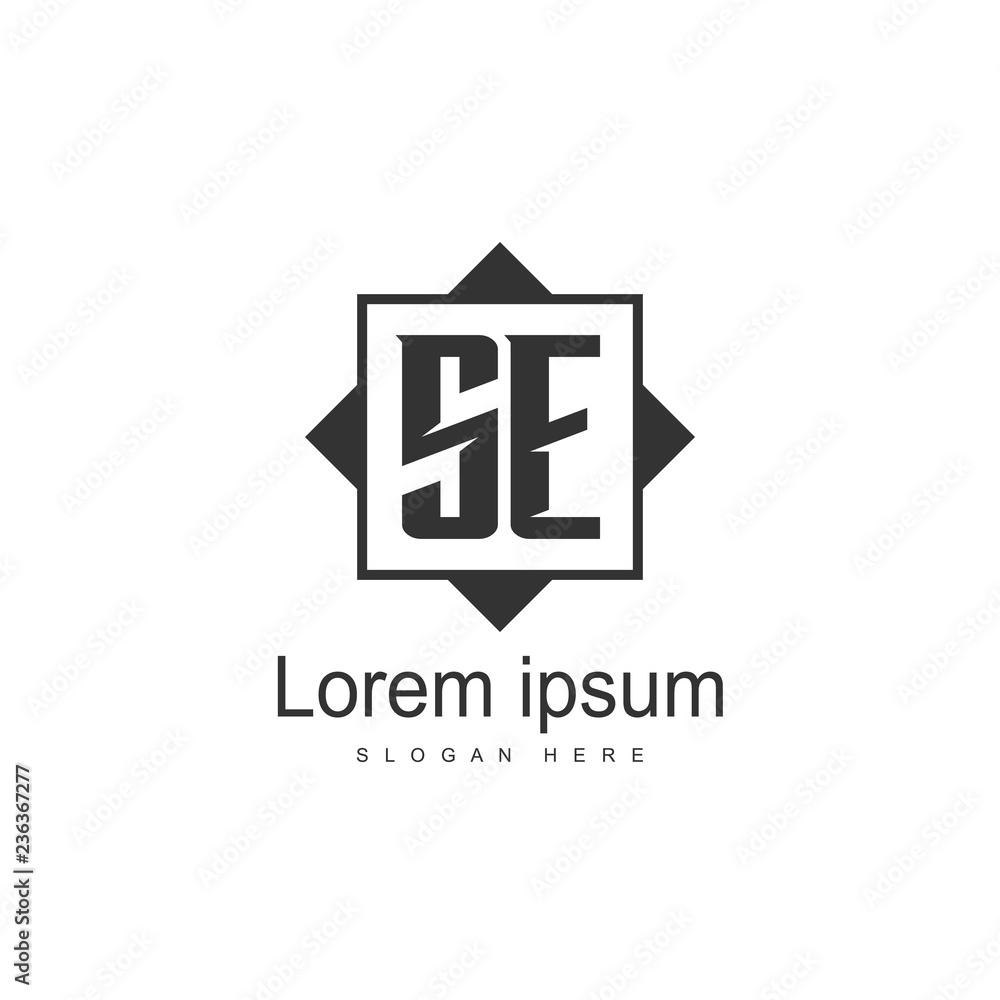Fototapeta premium SE Letter logo design. Initial SE Logo template