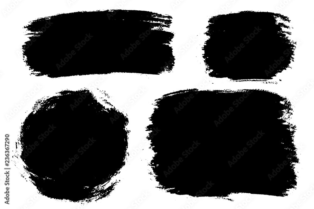 Vector set of hand drawn brush strokes, stains for backdrops. Monochrome design elements set. One color monochrome artistic hand drawn backgrounds. Vector set of hand drawn brush strokes, stains for backdrops. Monochrome design elements set. One color monochrome artistic hand drawn backgrounds.