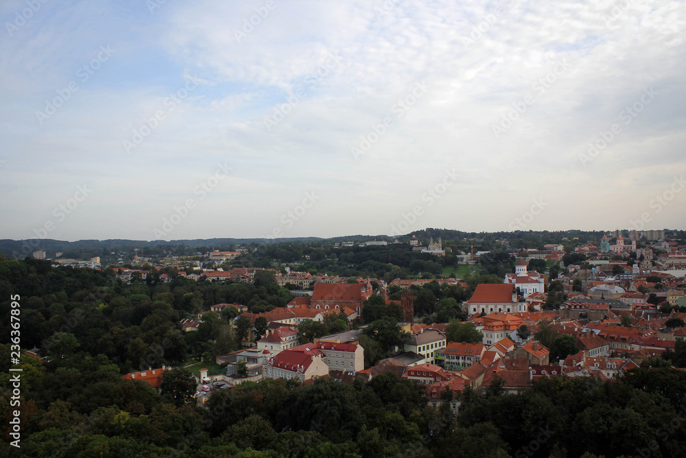 Scenic panoramic view of Vilnius, Lithuania