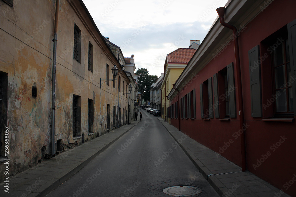 Old cozy streets of Vilnius, Lithuania