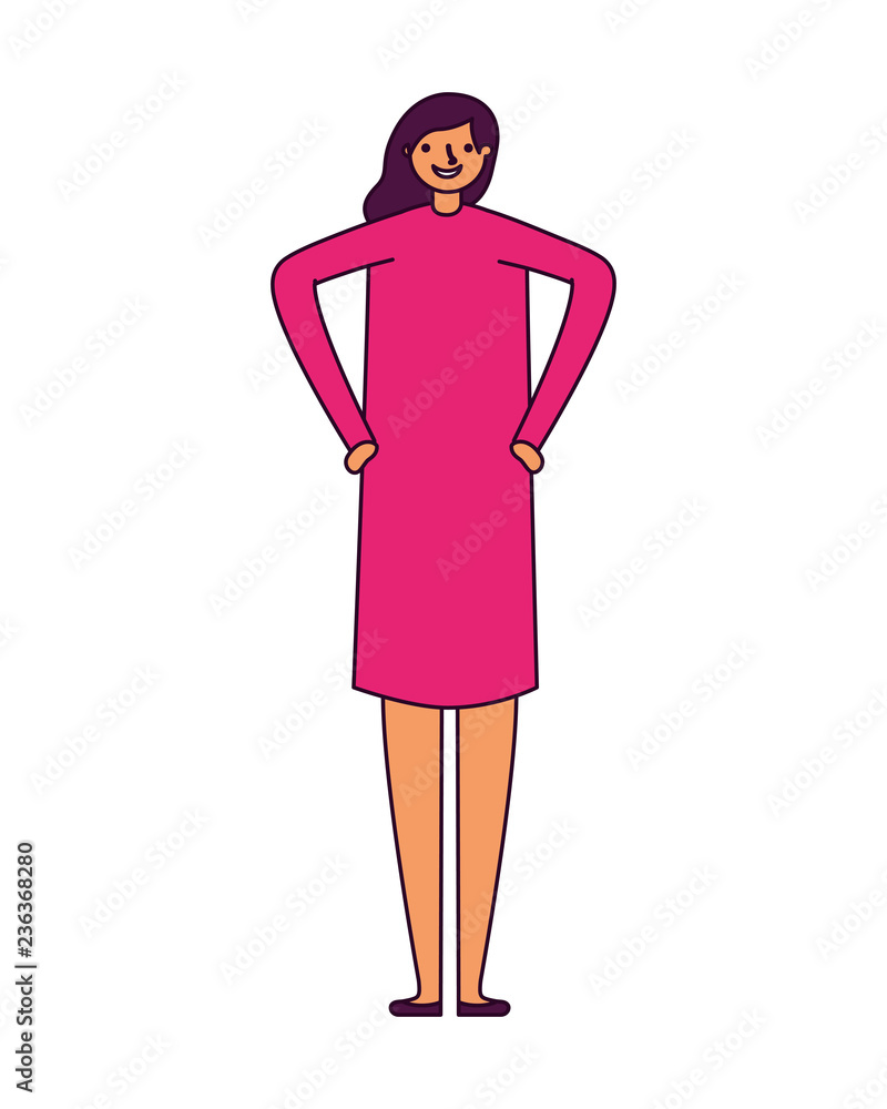 Fototapeta premium woman character on white background