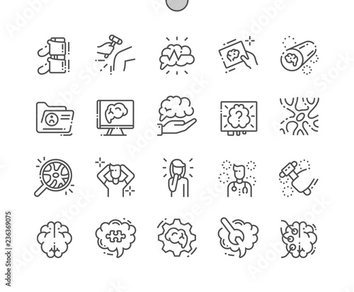 Neurology Well-crafted Pixel Perfect Vector Thin Line Icons 30 2x Grid for Web Graphics and Apps. Simple Minimal Pictogram