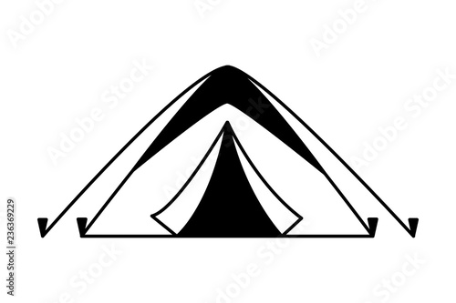 tent camping on white background