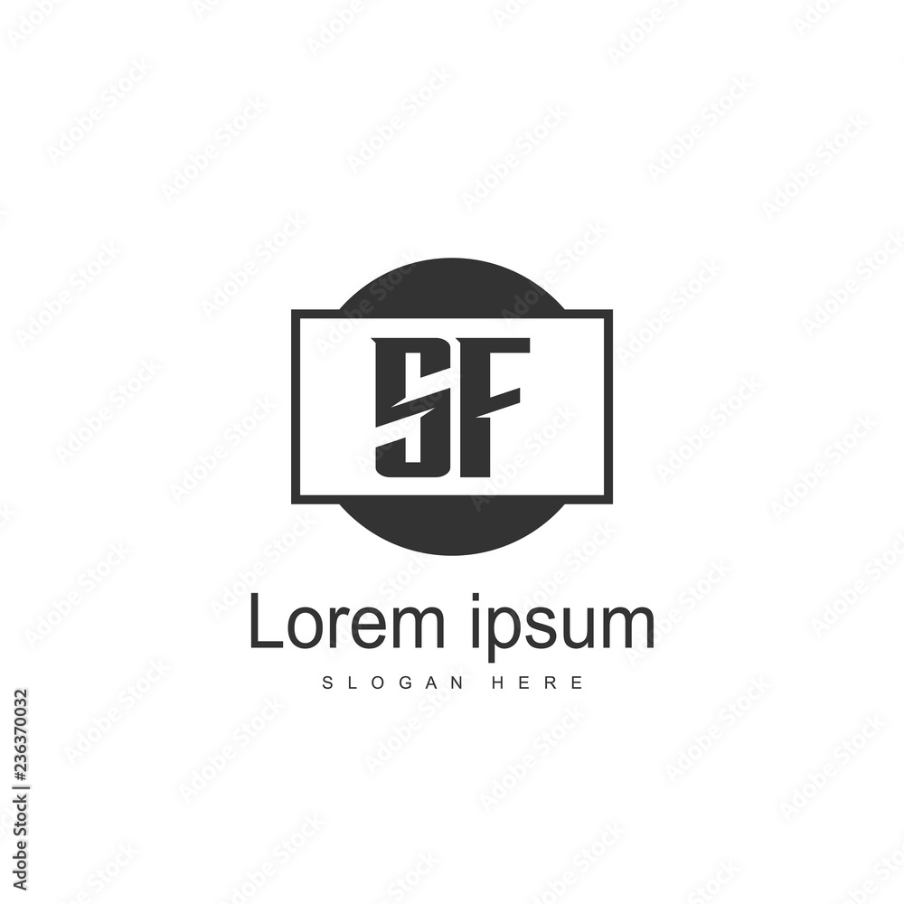 SF Logo template design. Initial logo design SF Logo template design. Initial logo design