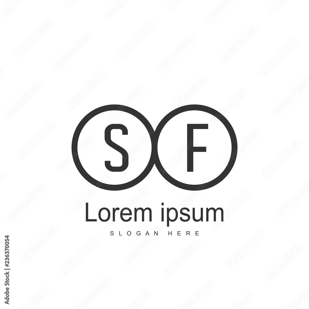 Obraz premium SF Logo template design. Initial logo design