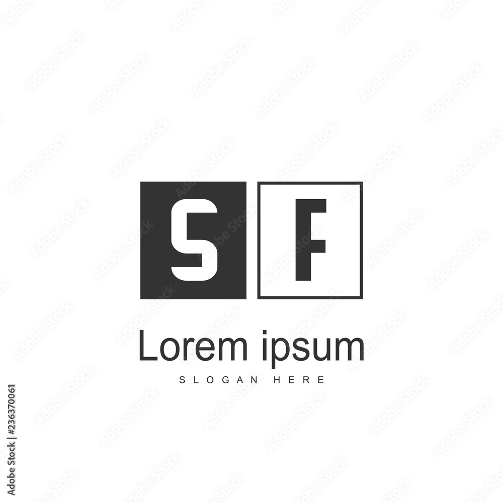 SF Logo template design. Initial logo design SF Logo template design. Initial logo design