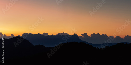 Beautiful mountain landscape.Morning sunrise time mountain scenery