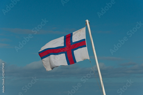 Faroese flag on ferry