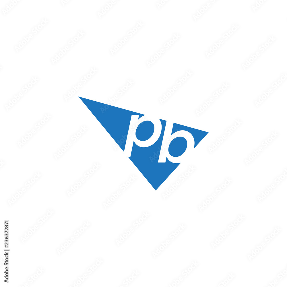 initial two letter pb negative space triangle logo initial two letter pb negative space triangle logo