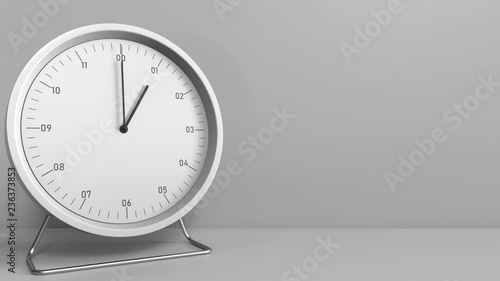 Clock measures one hour from 12:00 till 13:00. 3D animation photo