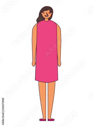 woman cartoon character on white background